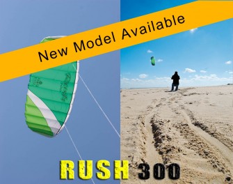 HQ Rush III 300 Trainer Kite in action and close up of kite profile while flying. THIS COULD BE YOU FLYING THIS!
